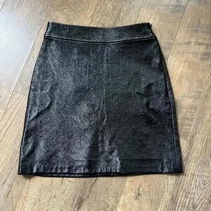 Pleather glossy black mini skirt